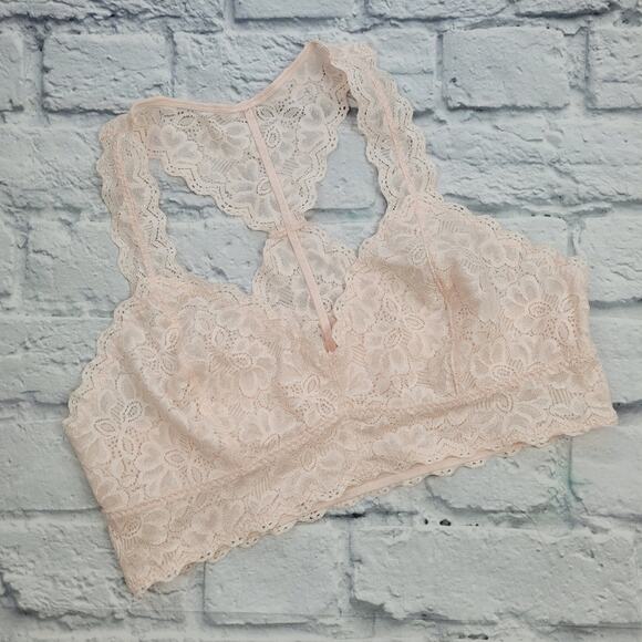 Felina Blush Lace Racerback Bralette size Medium - Picture 1 of 8